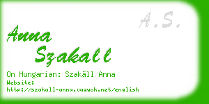 anna szakall business card