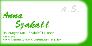 anna szakall business card